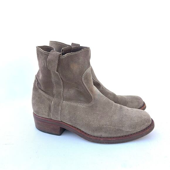 La Botte Gardiane Lisa Suede Western Ankle Short Boots Gray Grey Leather 9 - Picture 2 of 11